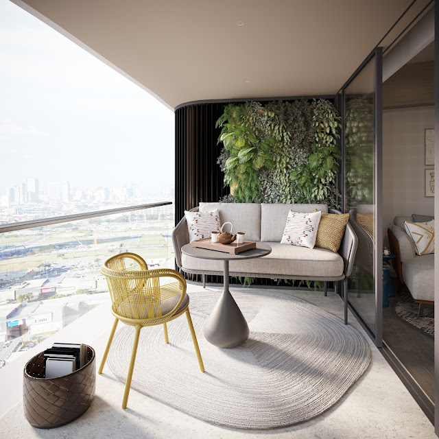 Loggia of One Bedroom Unit at The HARAYA RESIDENCES